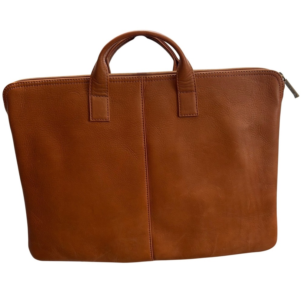 Claire‎ Chase Promethean Leather Laptop Briefcase Sleeve Bag Brown Saddle Tan - Picture 7 of 7